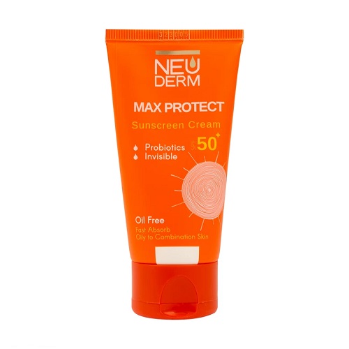 خرید کرم ضد آفتاب مکس پروتکت SPF50 نئودرم مناسب پوست چرب 50 میلی لیتر