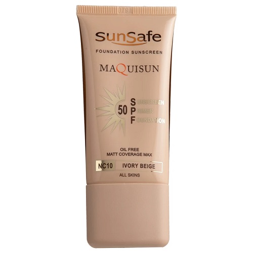 کرم ضد آفتاب سان سیف مدل Maquisun SPF 50 شماره NC10 حجم 40 میلی لیتر - بژ عاجی