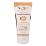 خرید فلوئید ضد آفتاب فیزیکال SPF50 برند سان سیف مناسب پوست حساس