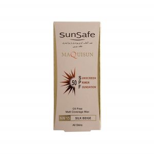 OVDN ضد آفتاب کرم پودری SPF50 سان سیف (رنگ بژ ابریشمی NW15) 