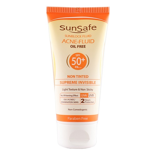 خرید فلوئید ضد آفتاب فاقد چربی SPF50 سان سیف 50 میلی لیتر