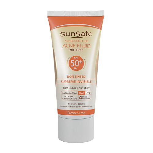 فروشگاه اینترنتی لیدیران پخش محصولات برند دافی | خرید و قیمت فلوئید ضد آفتاب SPF50 برند سان سیف مناسب پوست چرب