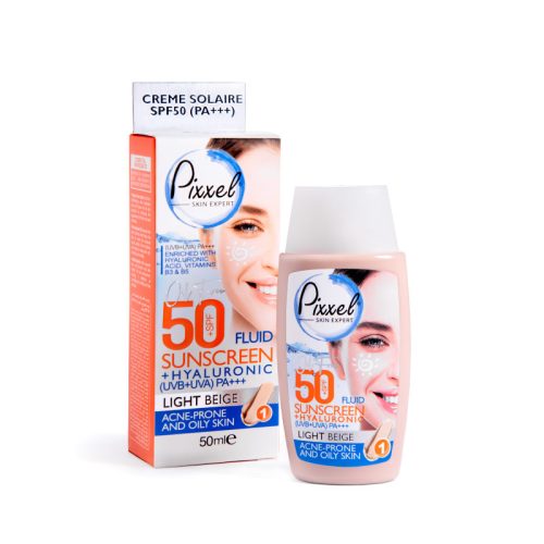 فروشگاه اینترنتی لیدیران پخش محصولات برند پیکسل | خرید و قیمت کرم ضد آفتاب SPF50 برند پیکسل رنگ بژ روشن مناسب پوست چرب