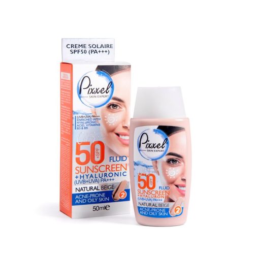 فروشگاه اینترنتی لیدیران پخش محصولات برند پیکسل | خرید و قیمت کرم ضد آفتاب SPF50 برند پیکسل رنگ بژ طبیعی مناسب پوست چرب