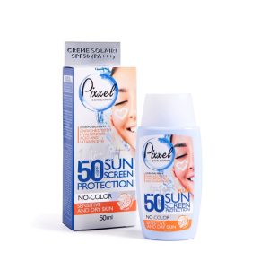 فروشگاه اینترنتی لیدیران پخش محصولات برند پیکسل | خرید و قیمت کرم ضد آفتاب بی‌رنگ SPF50 برند پیکسل مناسب پوست خشک