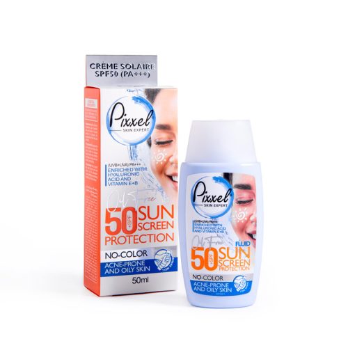 فروشگاه اینترنتی لیدیران پخش محصولات برند پیکسل | خرید و قیمت کرم ضد آفتاب بی‌رنگ SPF50 برند پیکسل مناسب پوست چرب