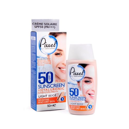 فروشگاه اینترنتی لیدیران پخش محصولات برند پیکسل | خرید و قیمت کرم ضد آفتاب SPF50 برند پیکسل رنگ بژ روشن مناسب پوست خشک 50 میل