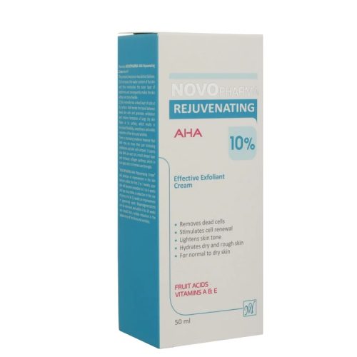 کرم جوانکننده AHA 10% نووفارما؛ لایهبرداری ملایم، پوست شفاف و یکنواخت