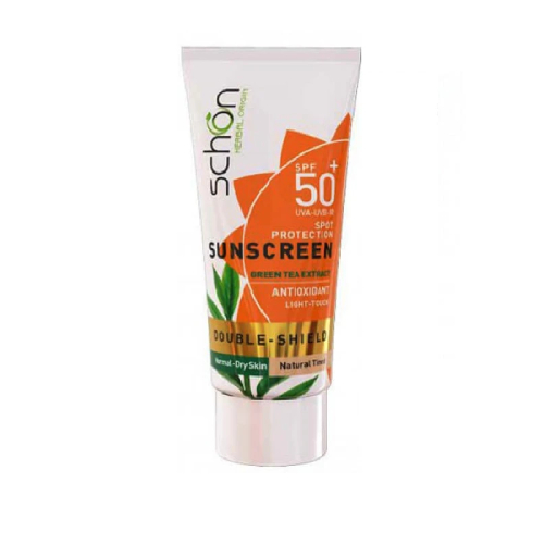 خرید ضد آفتاب دابل شیلد رنگی spf50+ چای سبز شون