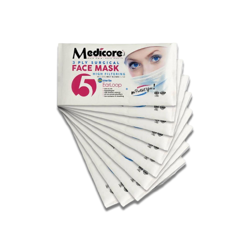 خرید ماسک سه لایه سفید مدیکور