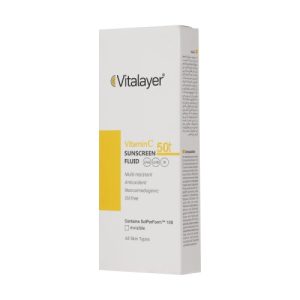 خرید قسطی فلوئید ضد آفتاب ویتامین سی SPF50 بیرنگ فاقد چربی ویتالیر
